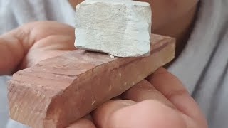 ASMR Broken white bar cube \u0026 crunchy red bar 🙂