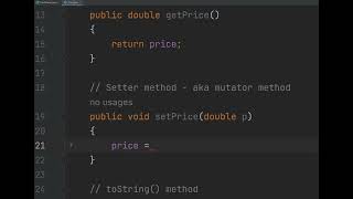 Java Object Oriented Programming 1 - Writing Classes, Constructors, Accessors, Mutators, and Methods