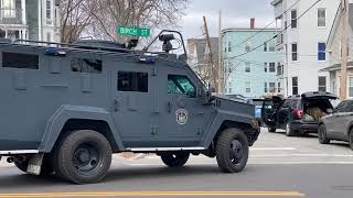 Police get into position in Lewiston