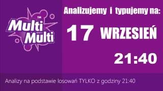 Multi Multi statystyka oraz PiRAMiDKA na DZISIAJ, 17 września(21:40) - SOBOTA