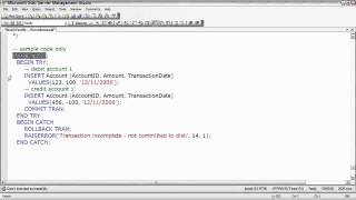 SQL Server Controlling Transactions