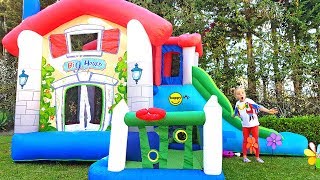 Funny stories about Alice and huge inflatable playhouse for kids
