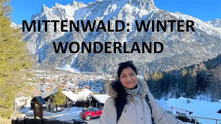 Winter Wonderland at the foothills of the Alps. Mittenwald & Lautersee. Day trip from Munich.