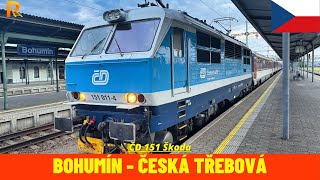 Cab Ride Bohumín - Česká Třebová (Bohumín -  Prague,  Czech Republic) train driver's view 4K