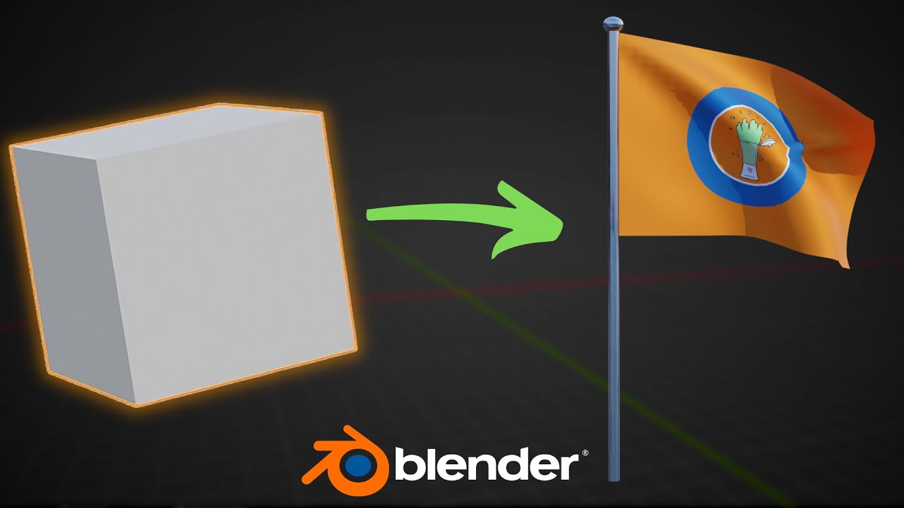 Create A Flag Animation In Blender In 1 Minute Youtube