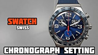 How To Reset and Time, Date, Stopwatch Set on SWATCH Chronograph Watch | SolimBD | Watch Repair