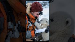 Baby polar bear rescue🥺 #shorts #polarbear #wildlife #cute #penguin #ice #animals