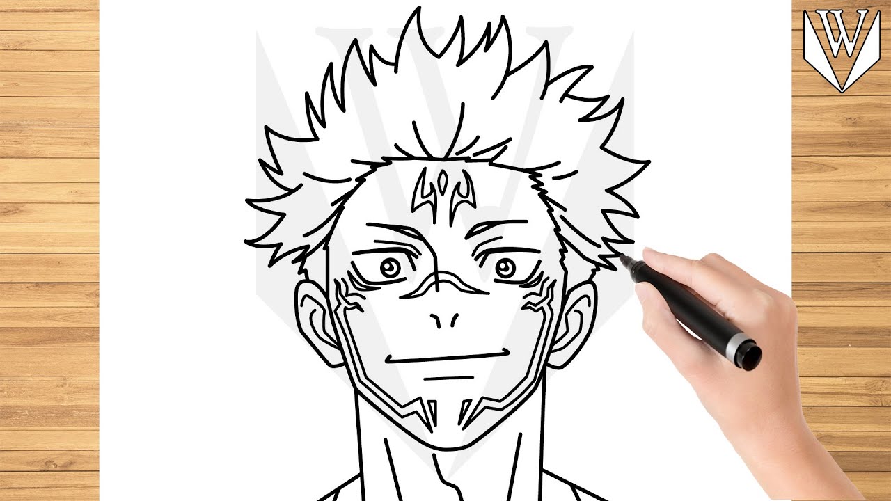 How To Draw Sukuna Jujutsu Kaisen Step By Step Tutorial | Free Download ...