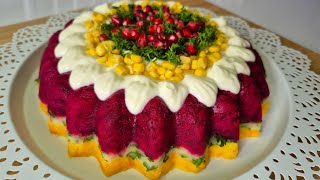 ÜÇ RENKLİ SALATA✅️ÖZEL GÜNLERİNİZDE BU SALATA MASANIZIN YILDIZI OLACAK  #salata #video #cooking