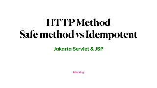 31. HTTP Method: Safe Method vs Idempotent