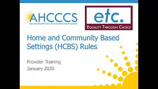 HCBS Rules Overview, Session #1