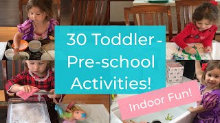 30 Toddler/Preschool Activities! How to Keep 1-4 Year Olds Entertained At Home