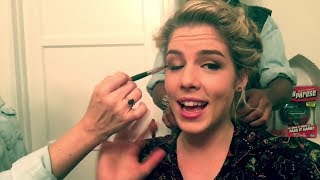 Emily Bett Rickards on the Arrow set