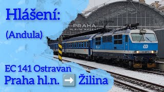 Hlášení ve vlaku EC 141 Ostravan - Praha hl.n. ➡️ Žilina