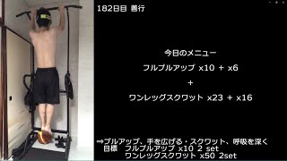 【サボるな】【プリズナートレーニング備忘録182日目】2022/12/14　水曜日：プルアップ + スクワット