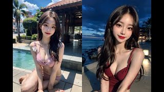 AI ART LOOKBOOK 4K beauty bikini date | 美人ビキニデート | 뷰티 비키니 사진 | 正妹比基尼約會