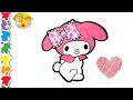 Draw my melody💓💞 | Sanrio | cute easy melody drawing tutorials | easy melody drawing