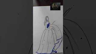 How to draw a blue Gown #shorts #ytshorts