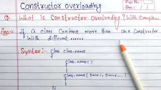 Constructor Overloading in C++ | Syntax and Example of Constructor Overloading in C++