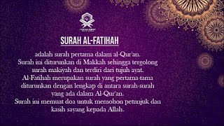 001. Al Quran dan Terjemahan Surah Al Fatihah (Pembuka) || Mishary Rashed Alafasy