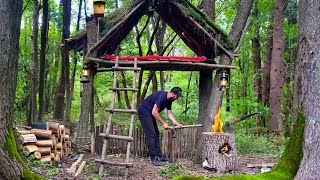 Building Tree Shelter from start to finish | Survival