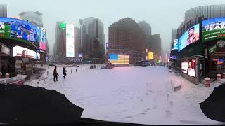 360° Snow Walk NYC in Bryant Park, Times Square - Winter Storm Jan 29, 2022