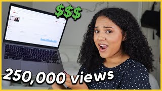 How Much YouTube Paid Me For A Video With 250,000 Views 💰