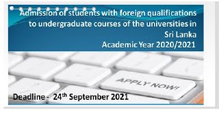 ADMISSION for students with FOREIGN QUALIFICATIONS 2020/21 stepwise procedures PART I