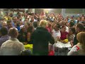 donald trump throws paper towels into crowd at puerto rico relief center