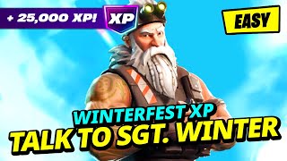 *FREE 25,000 XP* How to Talk To SGT. Winter about his Wintervestigation - Fortnite