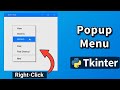 Tkinter Popup Menu: Create Dynamic Right-Click Context Menu in Python GUI (Full Tutorial)