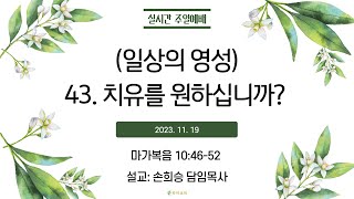 [화미교회] 23.11.19 예배 | (일상의 영성) 43. 치유를 원하십니까? | 막 10:46-52 | 손희승 담임목사