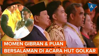 Momen Gibran dan Puan Maharani Salaman di Acara HUT Golkar