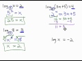 Solving Simple Log equations
