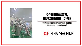 수직배면포장기, 버켓컨베이어 (야채) Vertical packing machine, Bucket conveyor (vegetables)