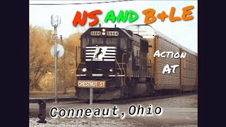 Norfolk Southern and Bessemer Train Action  Conneaut, Ohio  Date 5-9-99.