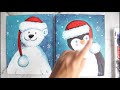 christmas painting tutorial easy cute penguin painting