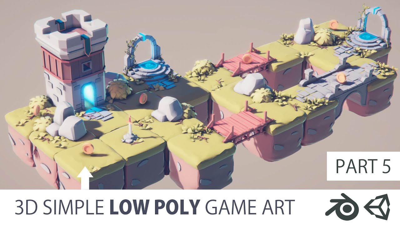 Simple Low Poly Game Art - PART 5 Blender & Unity 3d Low Poly Bridge ...