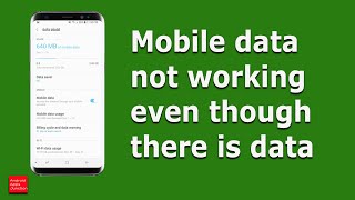 Mobile data not working in android device even though there is data left