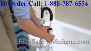 Clamp On Tub Grab Bar - Adjustable Height Bathtub Rail