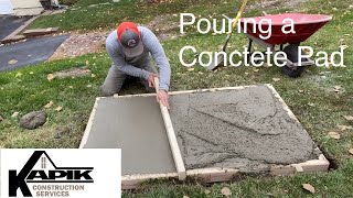 Pouring a Concrete Pad for a Deck Landing