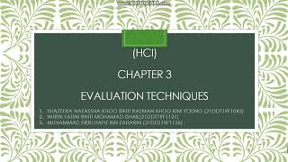 Evaluation techniques-HCI