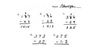 Subtraction Error Patterns