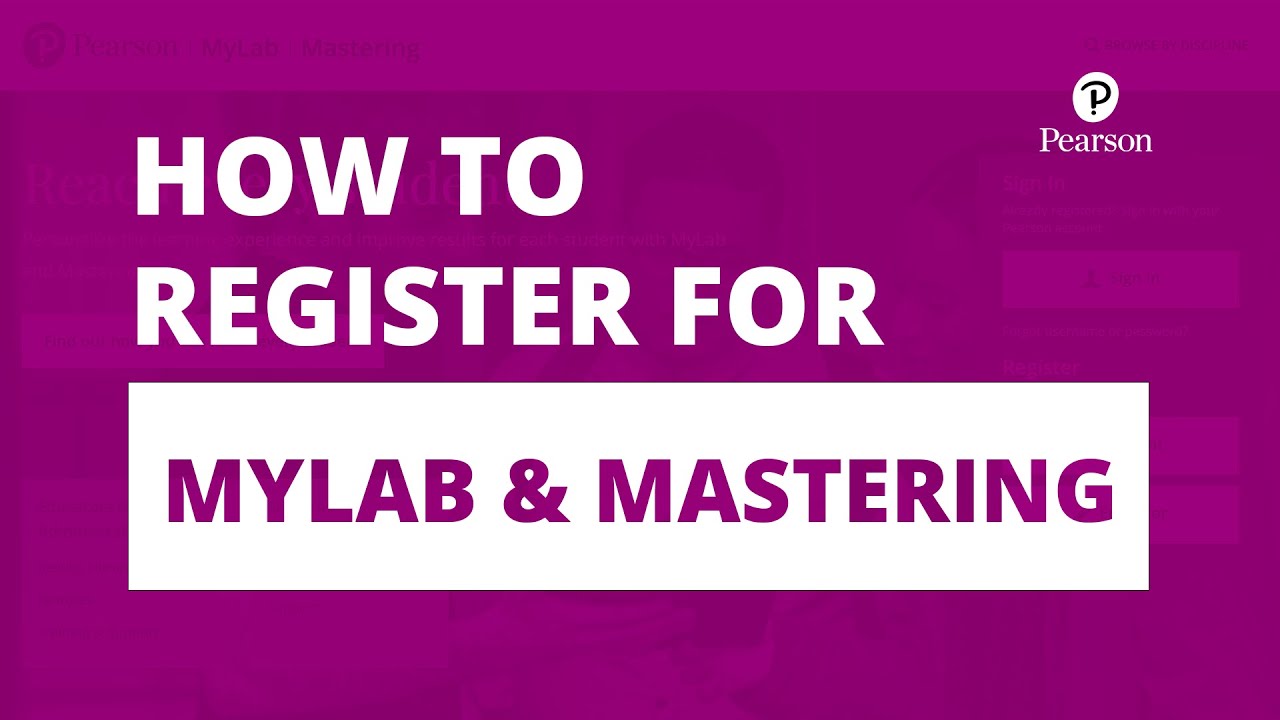 How To Register For MyLab And Mastering (without An LMS) - YouTube