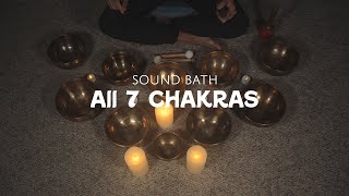 7 Min | Chakra Sound Bath with Tibetan bowls | All 7 Chakras