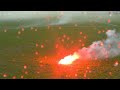 Vitesse fans throw flares onto the pitch the stadium galgenwaardBetween FC Utrect vs Vitesse