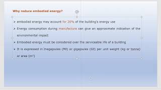 What is Embodied energy? Embodied energy of materials.