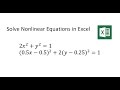 Solve Nonlinear Equations with Microsoft Excel