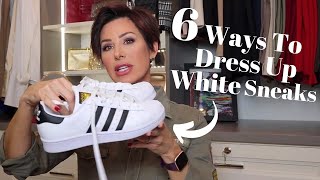 6 Ways To Dress Up White Sneakers | Dominique Sachse