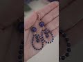 diy handmade lapis lazuli beaded gemstone earrings easy wire wrapped jewelry making idea jewellery